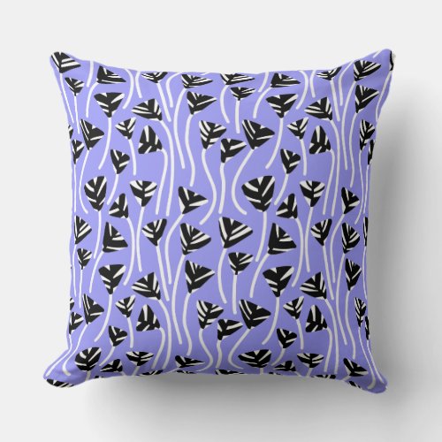 Pattern 210121 _   Black White and Pastel Blue Throw Pillow