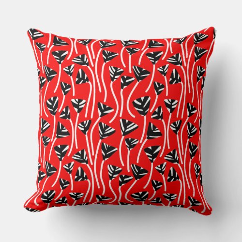 Pattern 210121 _   Black White and Red Throw Pillow