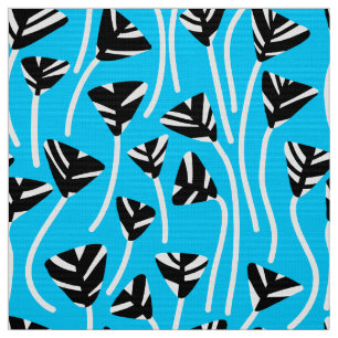 Pattern 210121 - Black, White and Sky Blue Fabric
