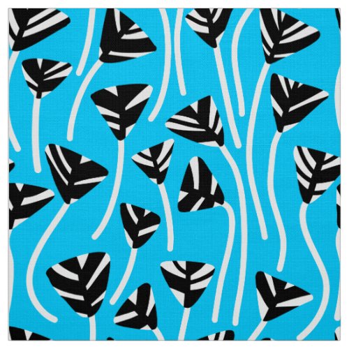 Pattern 210121 _ Black White and Sky Blue Fabric