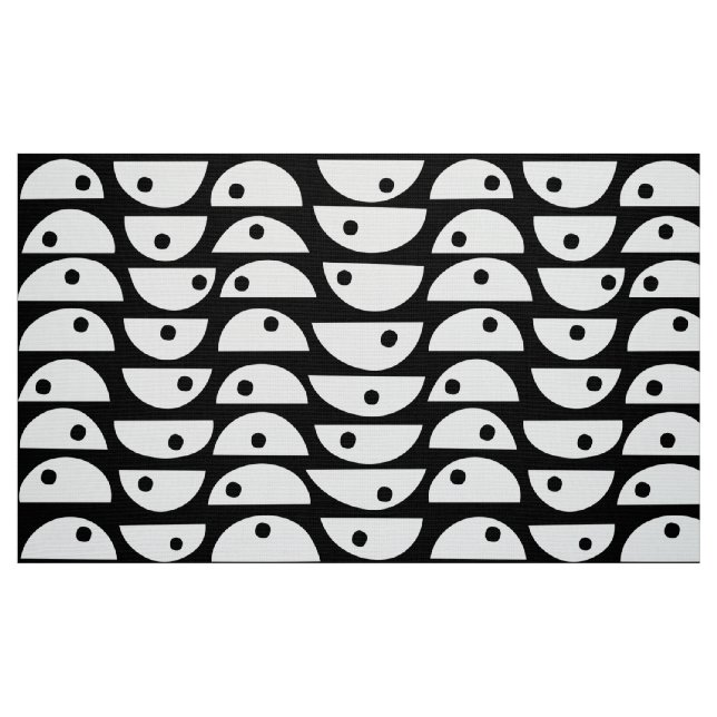 Pattern 220816 - White on Black Fabric (Fat Quarter)