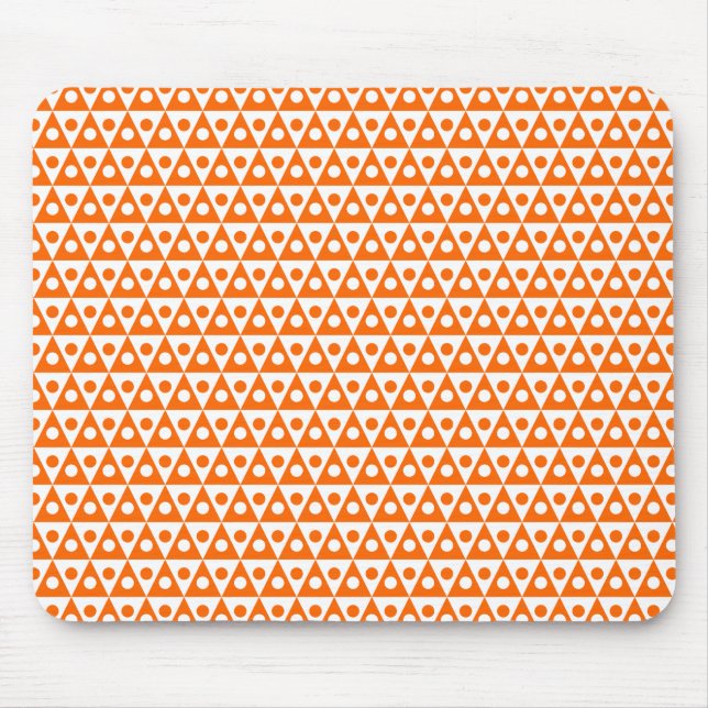 Pattern 260514 - Orange on White Mouse Pad (Front)