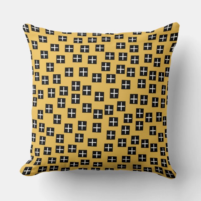Pattern 270715 - Black and White on Amber efc050 Throw Pillow (Front)