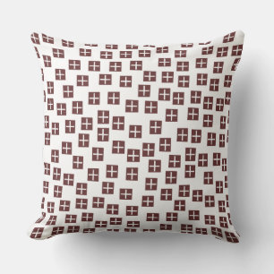 Pattern 270715 - Dark Brown and White Throw Pillow