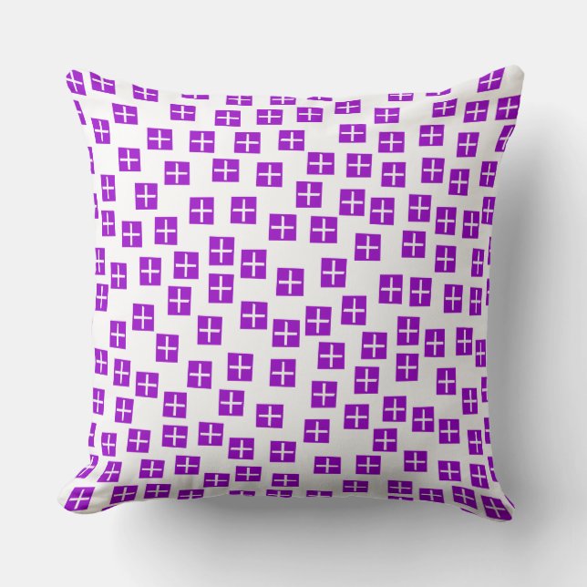 Pattern 270715 - Purple and White Throw Pillow (Front)