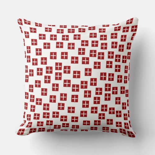 Pattern 270715 _ Ruby Red and White Throw Pillow