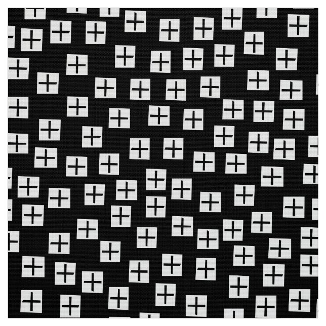 Pattern 270715 - White and Black on Black Fabric (Swatch)