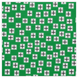 Pattern 270715 - White and Black on Green 06983e Fabric