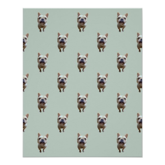 pattern_2_french bulldog_2 glossy poster (Front)