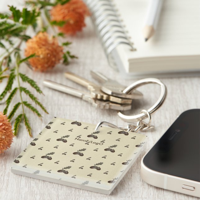 pattern_4_acorn_2 acrylic keychain (Front Right)