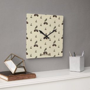 pattern_4_acorn_2 square wall clock