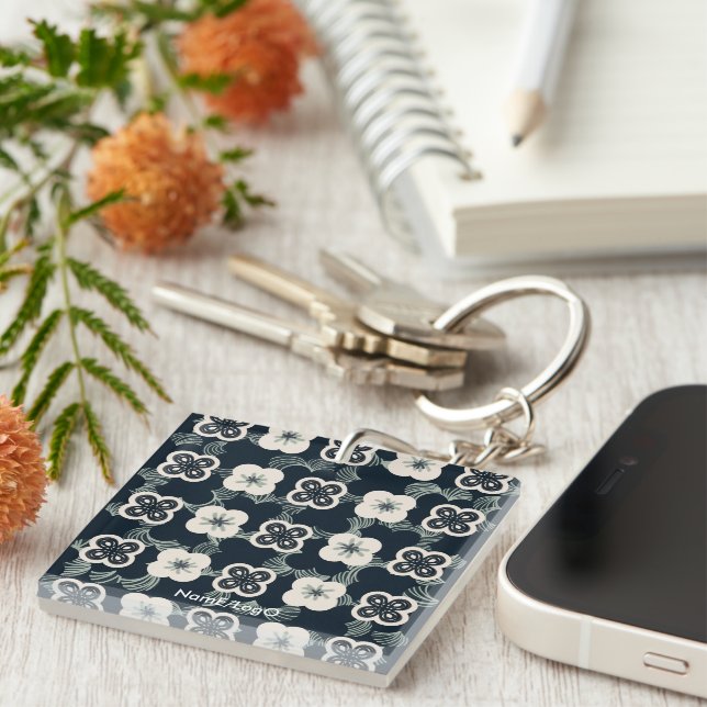 pattern_5_flower_1 acrylic keychain (Front Right)