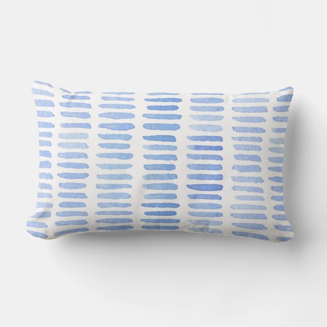 Pattern 65 Blue Lumbar Pillow (Front)
