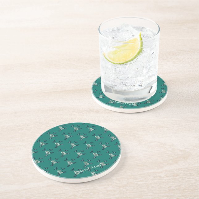 pattern_6_ducks, a girl's friend sandstone coaster (Side)