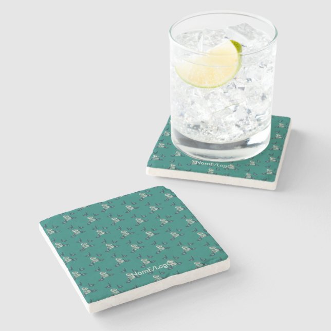pattern_6_ducks, a girl's friend stone coaster (Side)