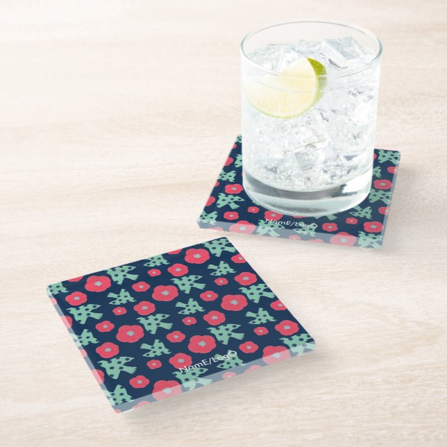 pattern_7_camellia and bird_1 glass coaster (Angled)