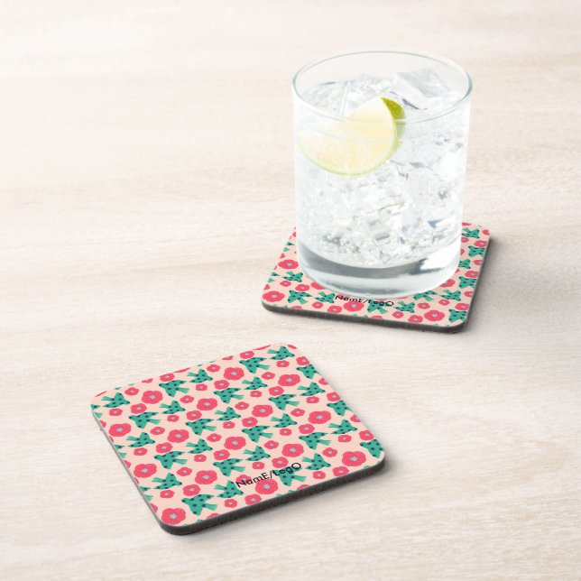 pattern_8_camellia and bird_2 hard plastic beverage coaster (Right Side)