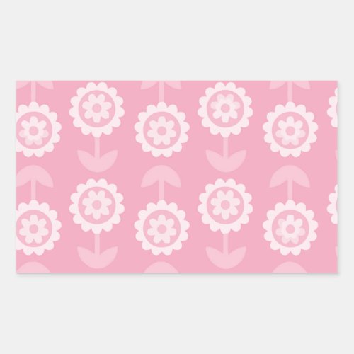 Pattern Abstract Art Pink Floral Flowers Rectangular Sticker