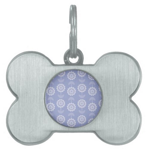 Pattern Abstract Art purple Floral Flowers Pet ID Tag