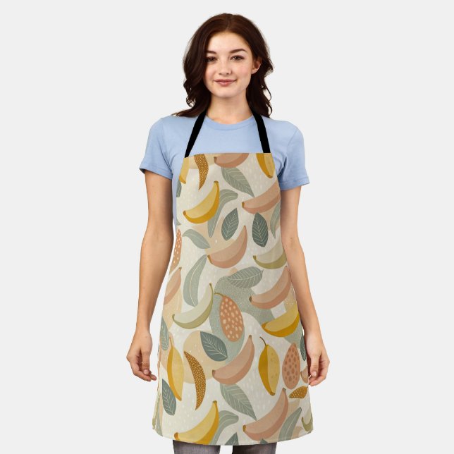 Pattern Abstract Boho Bananas Apron (Worn)