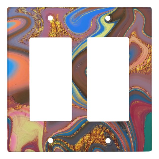 pattern abstract brown light switch cover (Front)