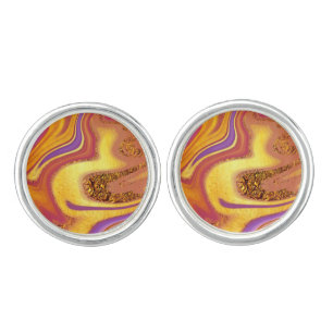 pattern abstract marbled cufflinks
