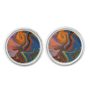 pattern abstract marbled cufflinks