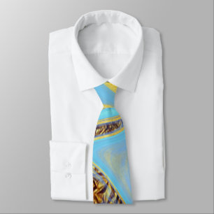 pattern abstract marbled neck tie
