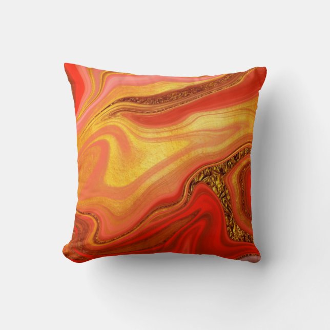 pattern abstract marbled throw pillow (Front)