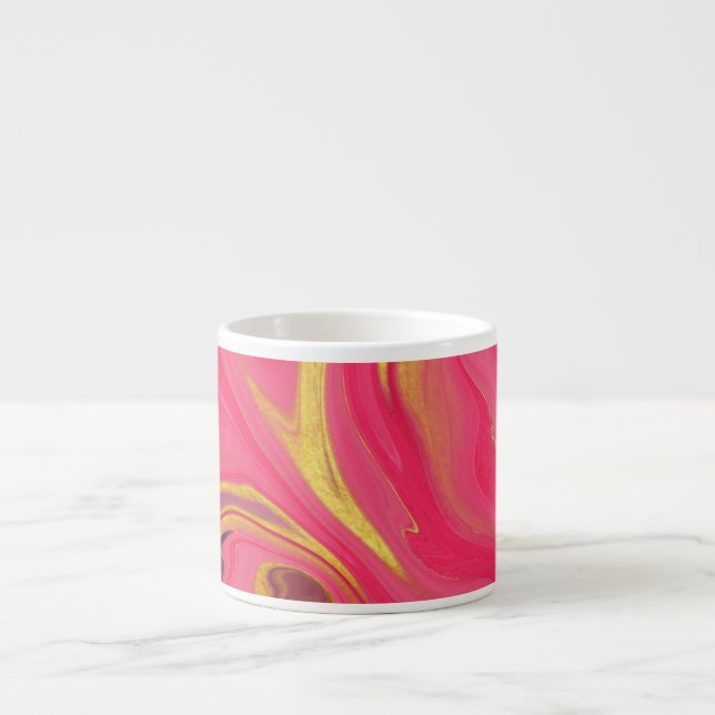 pattern abstract pink espresso cup (Front)