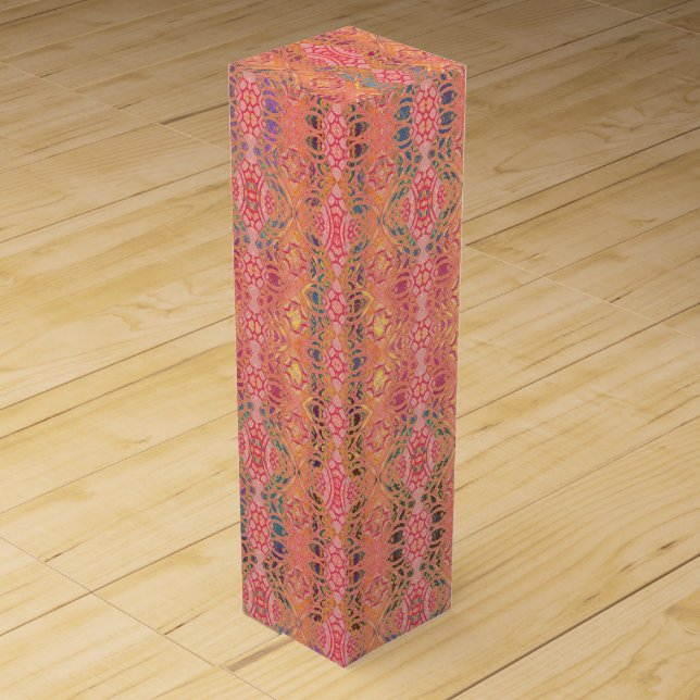 pattern abstract pink wine box (Front)