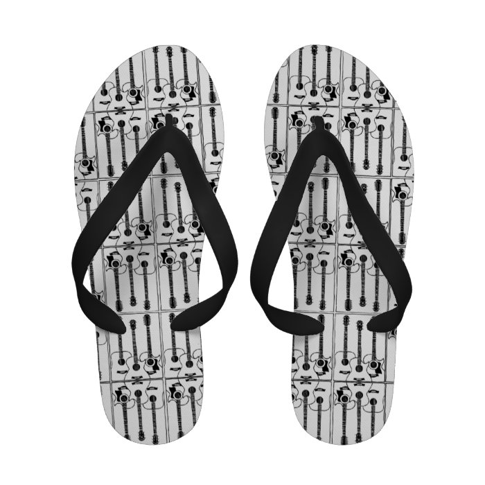 pattern acoustic guitars footwear Flip Flops