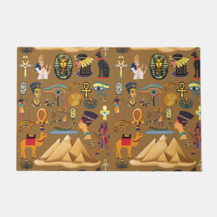 Pattern Ancient Egyptian Hieroglyphic Symbol Doormat
