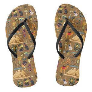 Pattern Ancient Egyptian Hieroglyphic Symbol Flip Flops