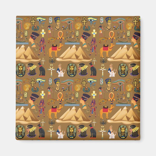 Pattern Ancient Egyptian Hieroglyphic Symbol  Magnet (Front)