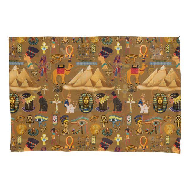 Pattern Ancient Egyptian Hieroglyphic Symbol  Pillow Case (Front-Left)