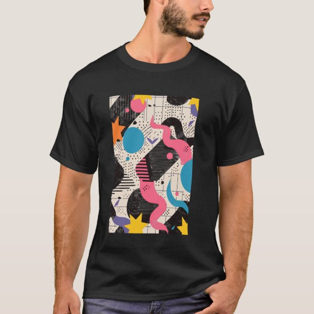 Pattern Art 80s Retrowave Theme T-Shirt (Front)