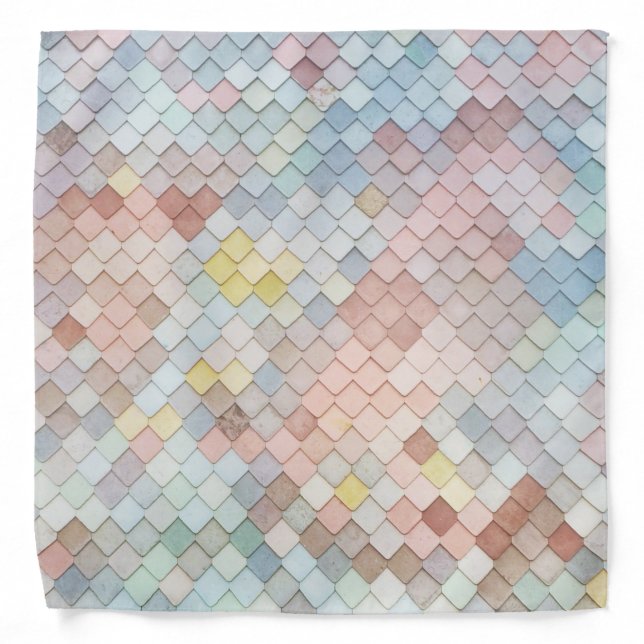 Pattern Art Cute Pastel Patterns Geometric Design  Bandana (Front)