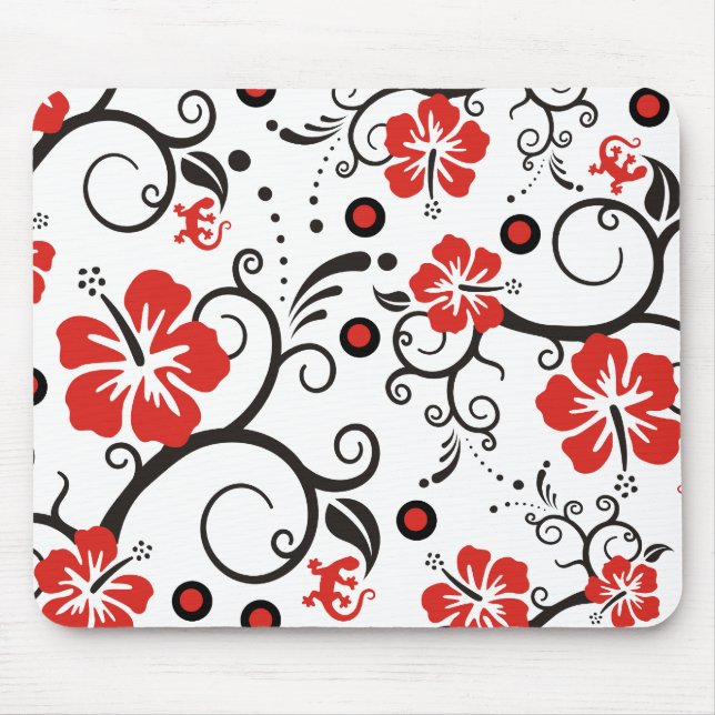 Pattern ARTs - hibiscus decor Mouse Pad (Front)