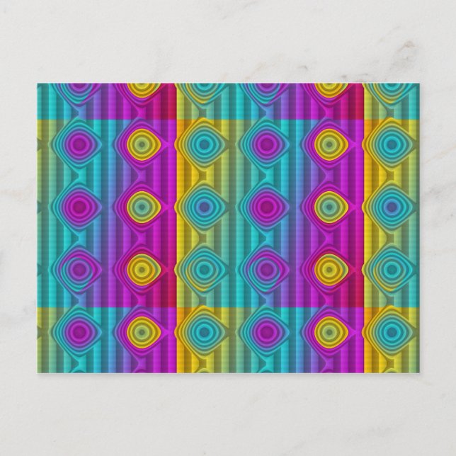 Pattern ARTs - stripes 3D coloured 20 Postcard (Front)