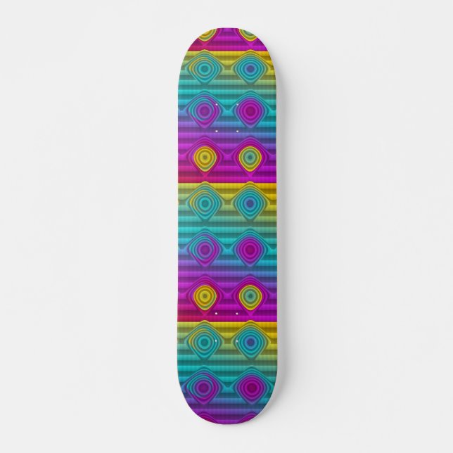 Pattern ARTs - stripes 3D coloured 20 Skateboard Deck (Front)
