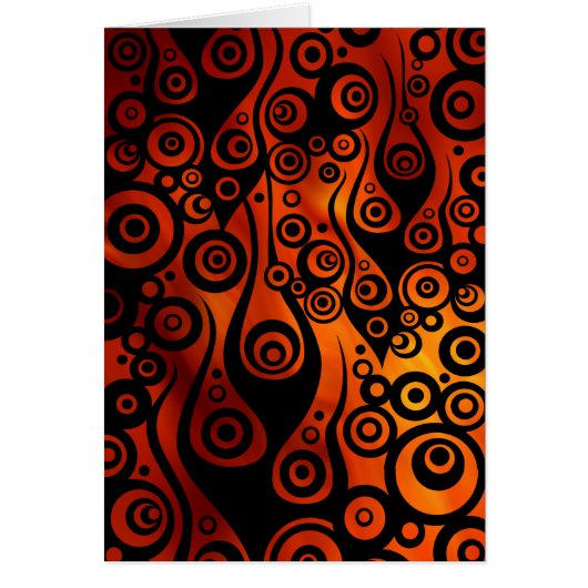 Pattern ARTs - Tattoo circle flames | fire waves Cards (Front)