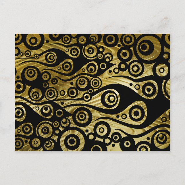Pattern ARTs - Tattoo circle flames | golden waves Postcard (Front)