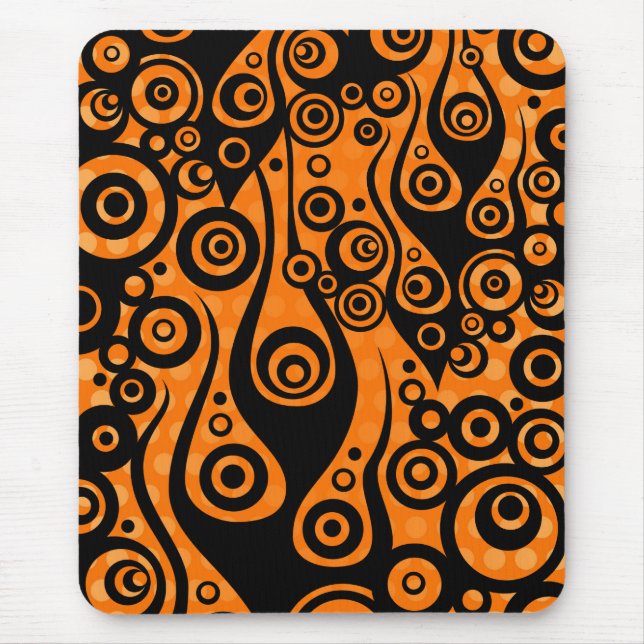Pattern ARTs - Tattoo circle flames | orange dots Mouse Pad (Front)