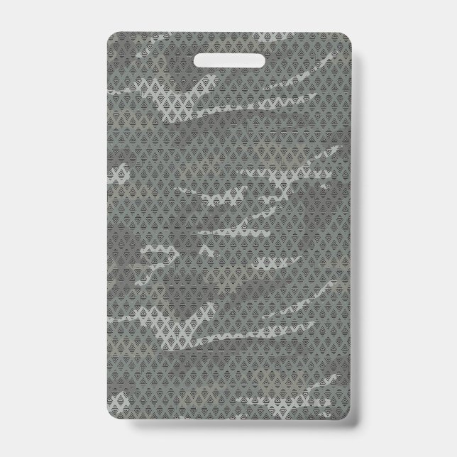 Pattern Artwork Black White Design Geometric Art Badge (Front)