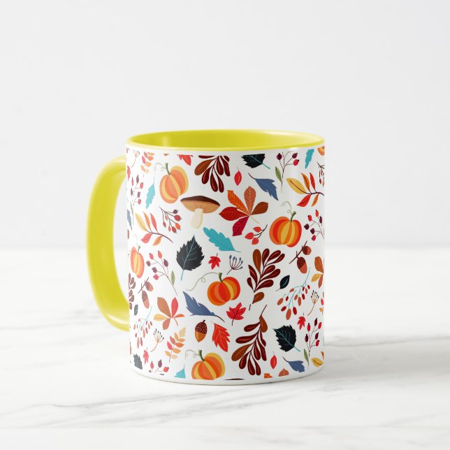 Pattern Autumn Coffee Mug (Front Left)
