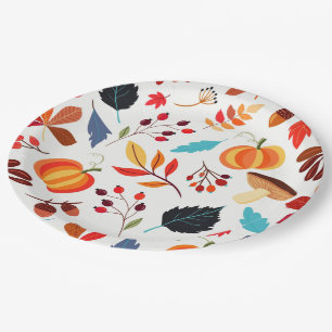 Pattern Autumn Paper Plates