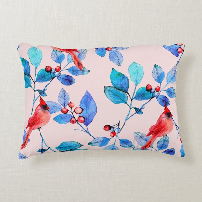 pattern background abstract red kaleidoscope desig accent pillow (Front)