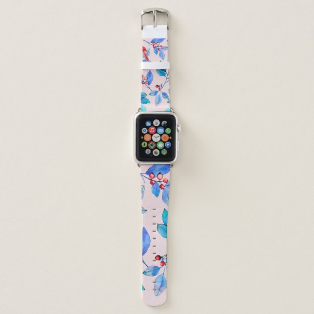 pattern background abstract red kaleidoscope desig apple watch band (Front)
