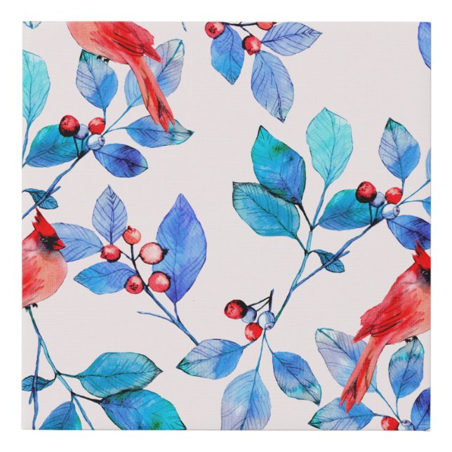 pattern background abstract red kaleidoscope desig faux canvas print (Front)